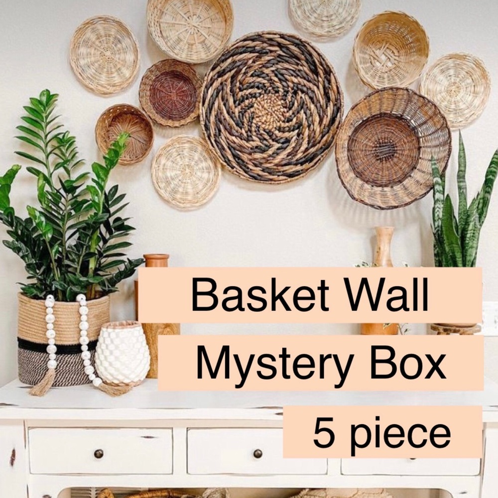Mystery Box Boho Basket Wall Vintage Wicker Decor